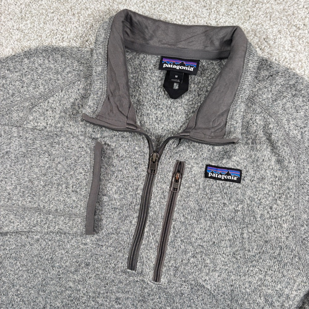 Patagonia Better Sweater 1/4 Zip Pullover Mens Size M Gray Fleece Jacket